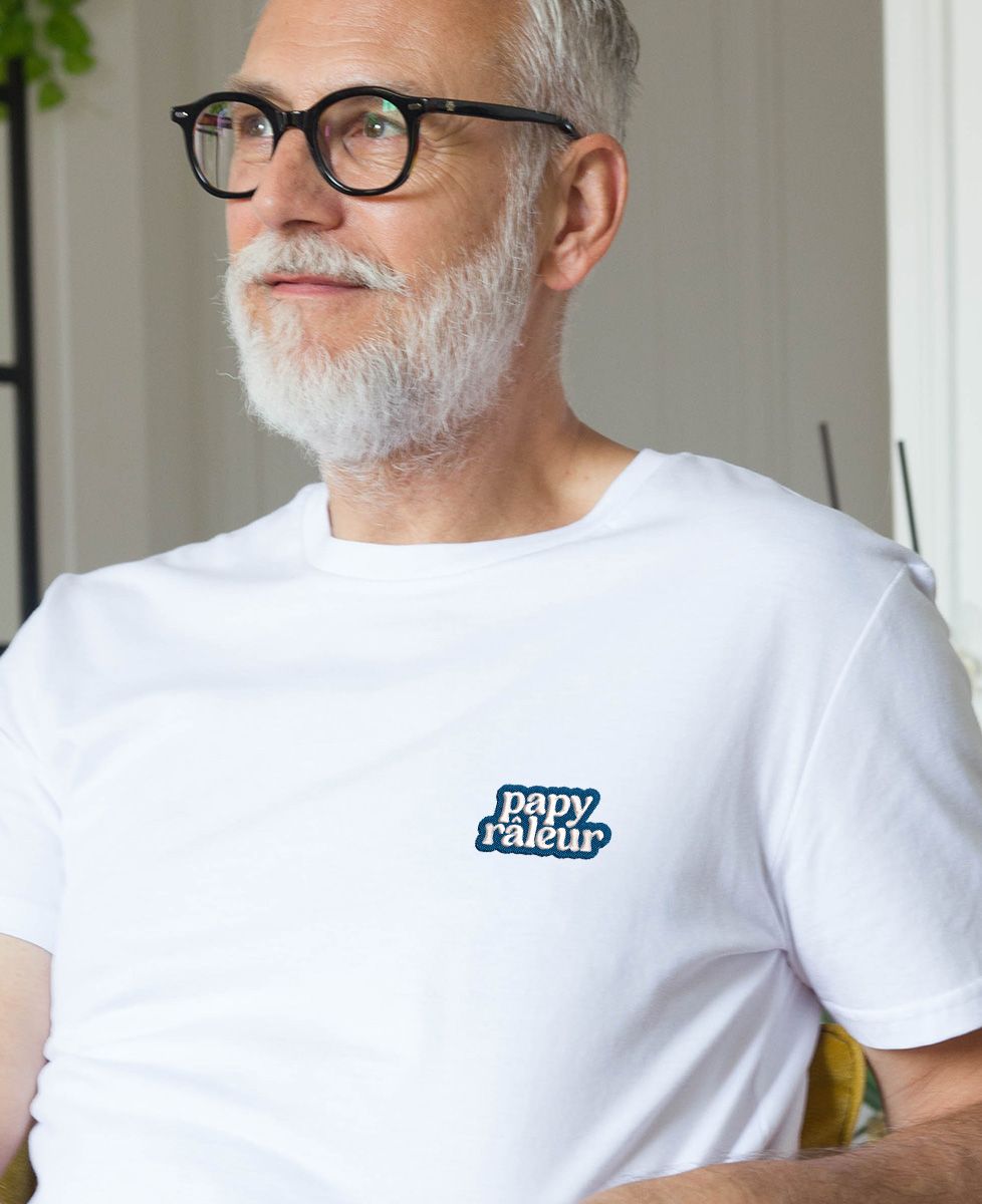 T-shirt homme Papy râleur (brodé) - Cadeaux Papy