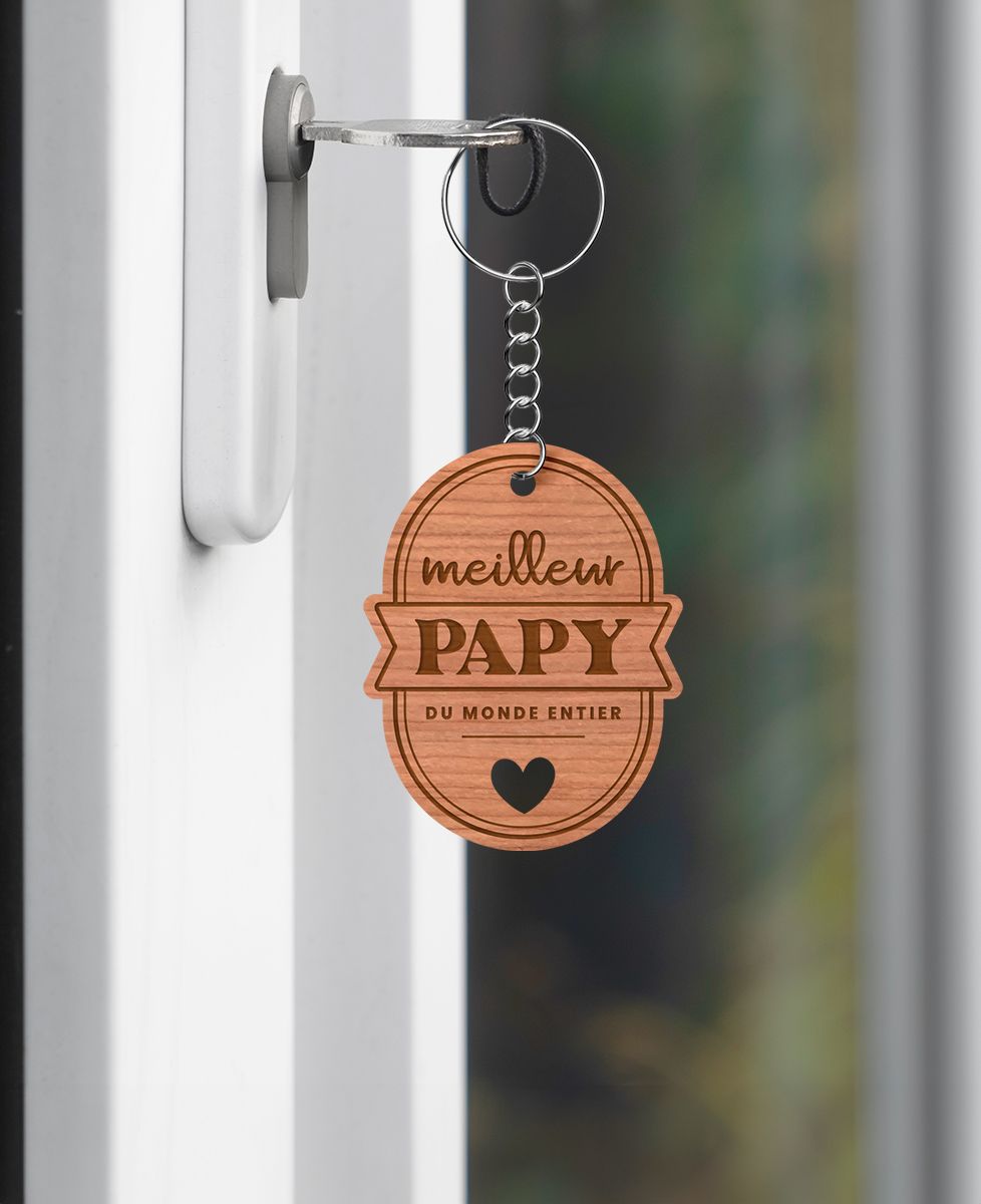 Porte-clés Meilleur Papy (gravé)