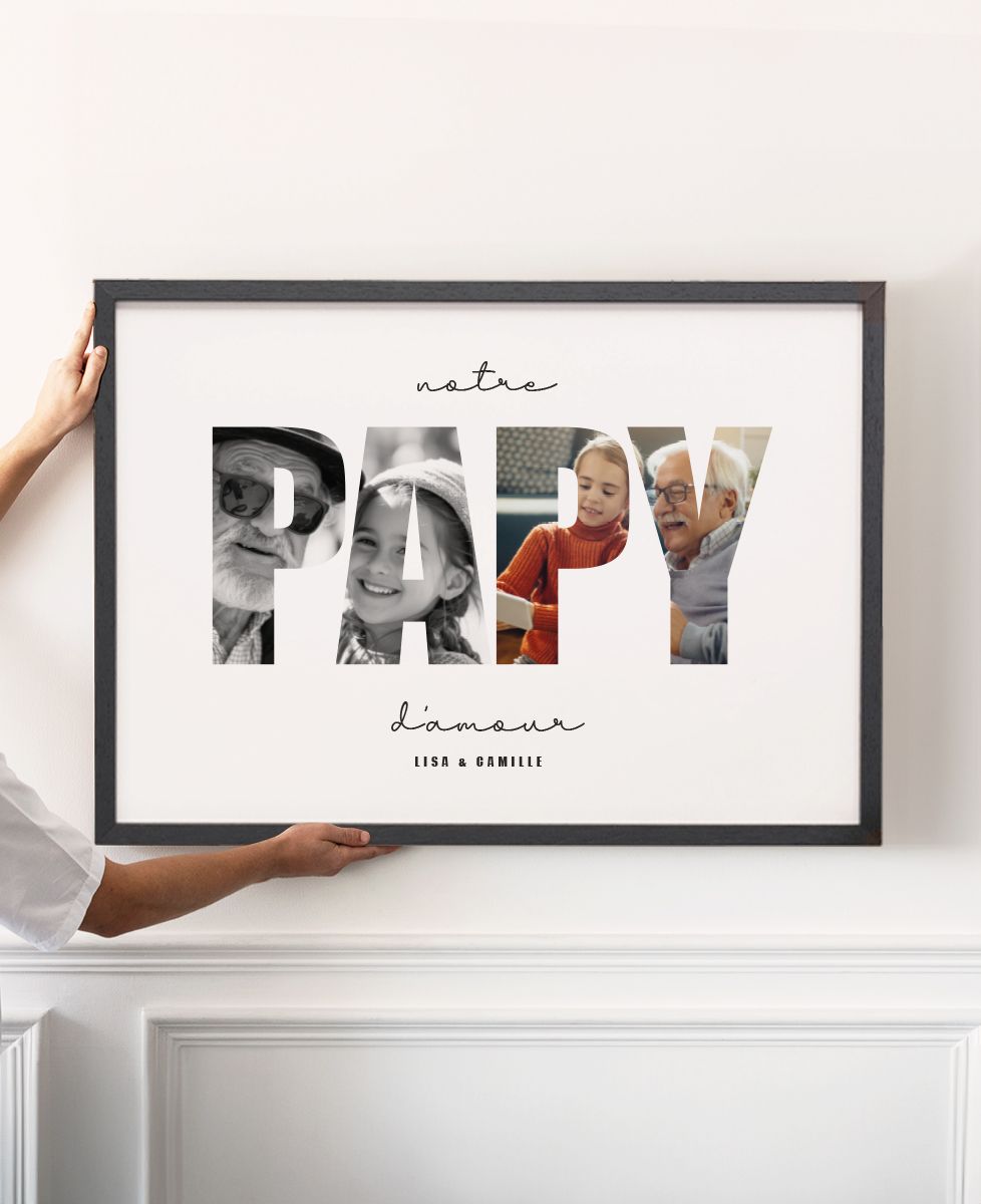 Affiche Papy photo personnalisée | Monsieur TSHIRT