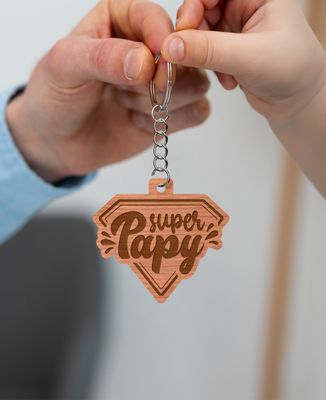 Porte-clés Super Papy (gravé) - Cadeaux Papy