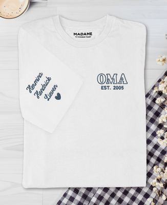 T-Shirt Frau Oma und die Namen ihrer Enkelkinder - Geschenke Oma