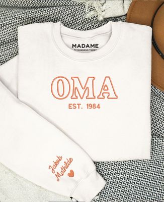 Sweatshirt Frau Oma und die Namen ihrer Enkelkinder - Geschenke Oma