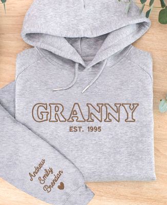 Women's Hoodie Granny and her grandchildren's names - Grandma's gifts