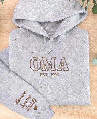 Hoodie Frauen Oma und die Namen ihrer Enkelkinder - Geschenke Oma