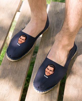 Leinenschuhe individualisiertes Gesicht und Vorname - Geschenke für Paare, Meine Fotos hinzufügen