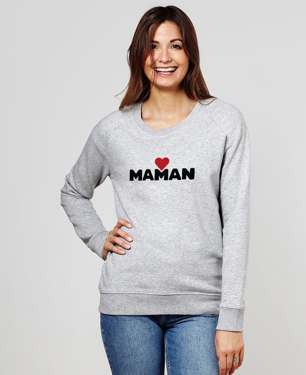 Sweatshirt femme Maman grand coeur - Cadeaux Maman, Cadeaux Mamie, Cadeaux Couple
