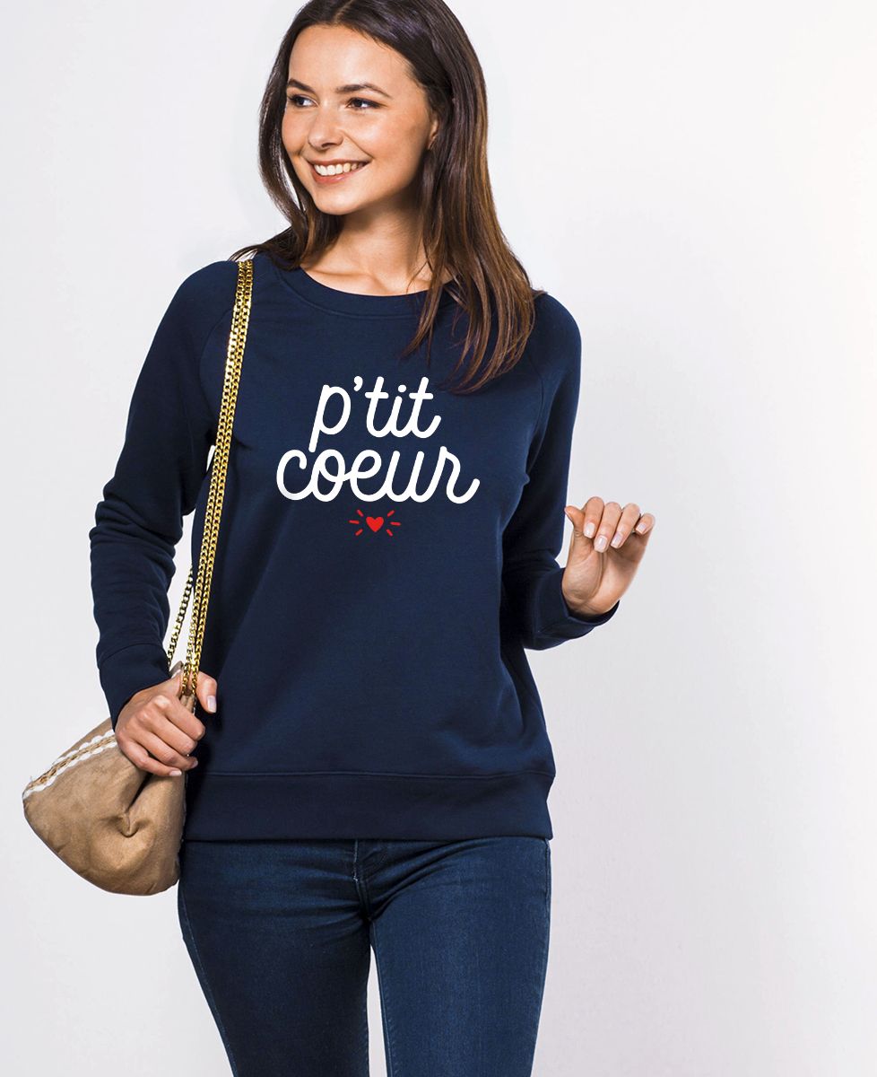 Sweatshirt femme P'tit coeur - Cadeaux Couple