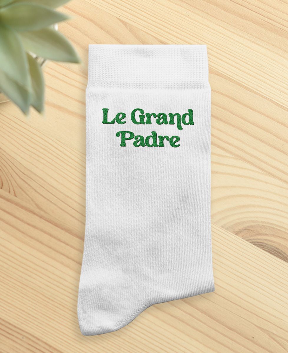 Chaussettes homme Le Grand Padre (effet velours) - Cadeaux Papy