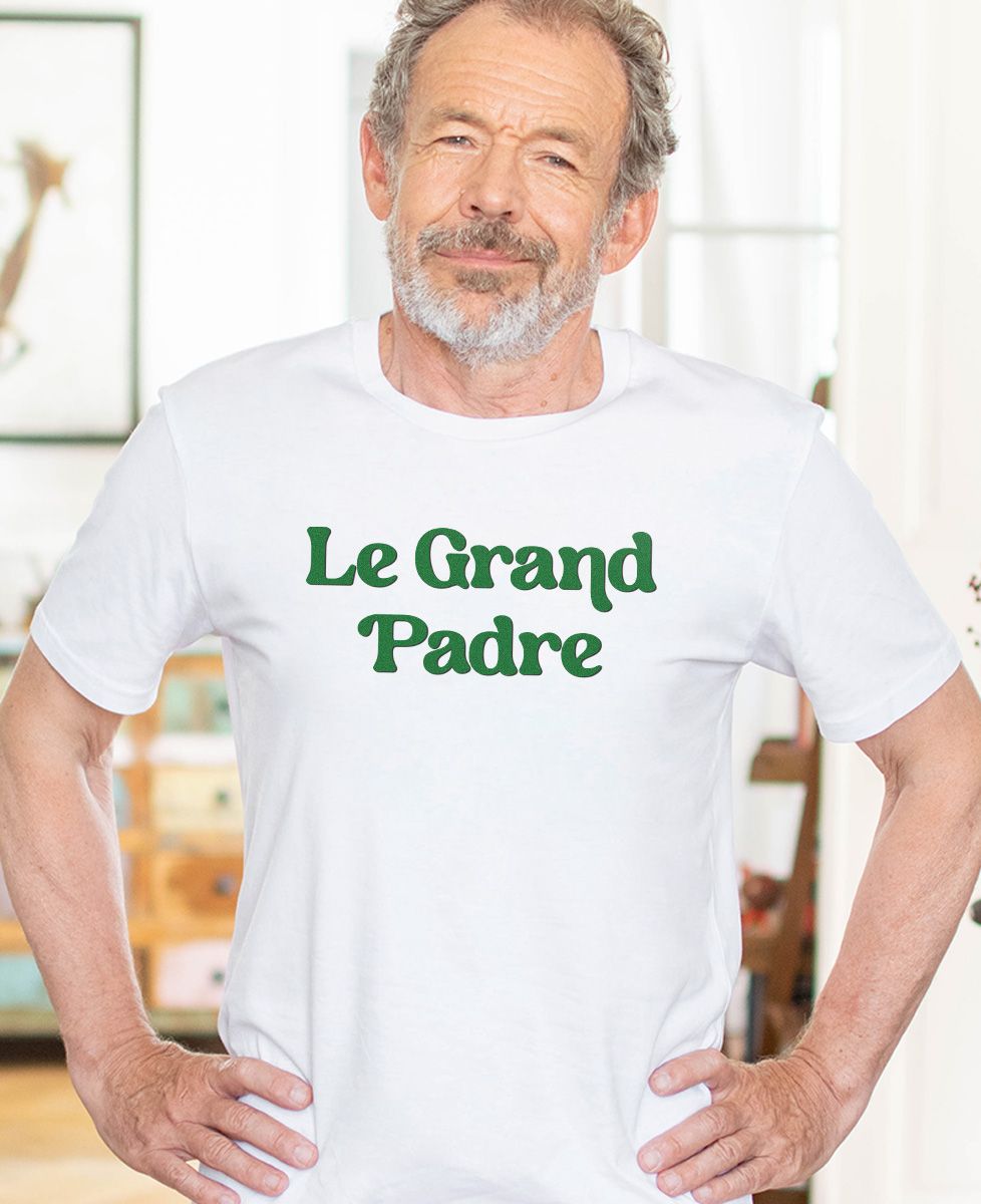 T-shirt homme Le Grand Padre (effet velours) - Cadeaux Papy