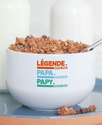 Bol Personnalisé "Papy Poule" Avec Prénom - Cadeau Original Pour Grand-père, Céramique 500 Ml