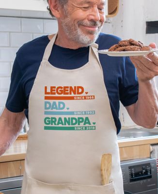 Apron with pocket Customized Dad Grandpa Legend - Papy's gift