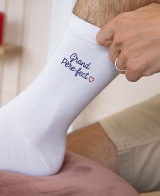 Chaussettes homme Grand père-fect (brodé) - Cadeaux Papy
