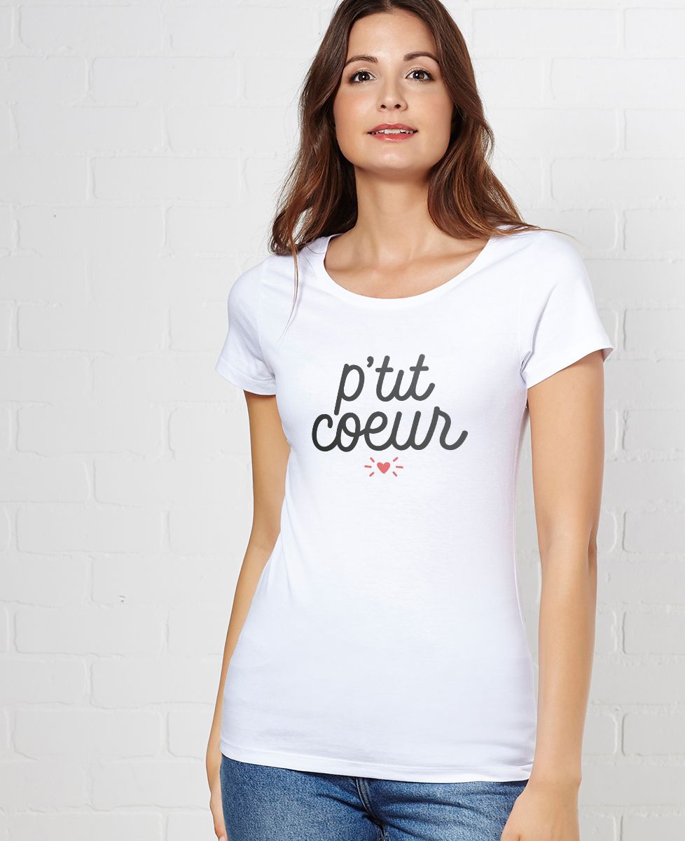 T-shirt femme P'tit coeur - Cadeaux Couple