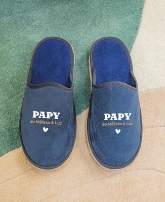 Chaussons Papy de prénoms personnalisés - Cadeaux Papy