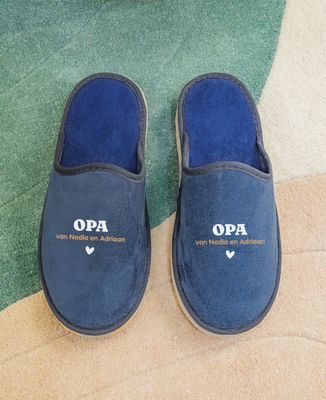 Slippers Papy van gepersonaliseerde voornamen - Opa's geschenk