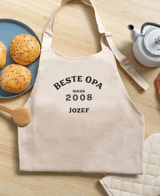 Schort met zak Beste opa sinds - Opa's geschenk, Geschenken voor koppels