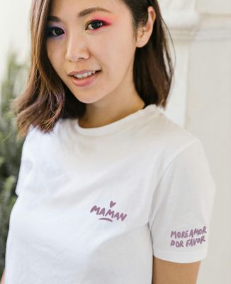 Women's T-Shirt More amor por favor personalized (velvet effect) - Mom's gifts