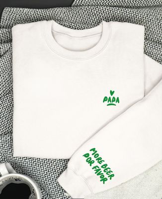 Men's sweatshirt More beer por favor perso (velvet effect) - Gifts for Dad