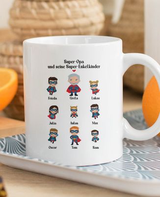 Tasse Super-Opa und seine Super-Enkelkinder - Geschenk Opa