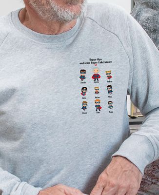 Sweatshirt Mann Super-Opa und seine Super-Enkelkinder - Geschenk Opa