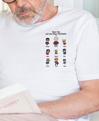 T-Shirt für Männer Super-Opa und seine Super-Enkelkinder - Geschenk Opa