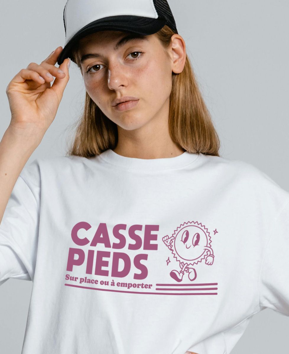 T-shirt femme Casse-pied sur place ou à emporter