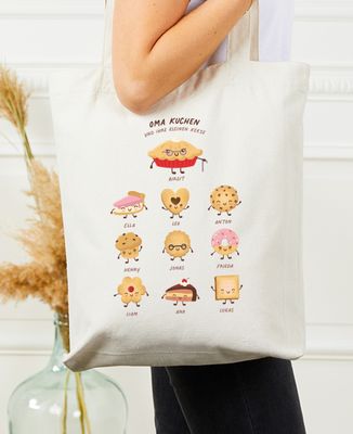 Tote Bag Oma Kuchen und sein kleinen Kekse personalisiert - Geschenke Oma