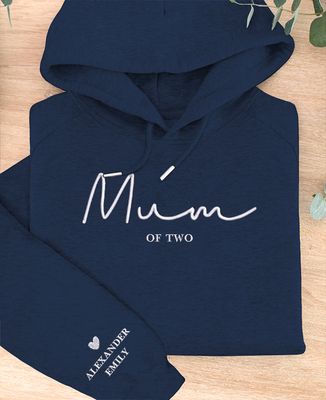 Hoodie per lei Mamma di e nomi ricamati personalizzati - Regali per la mamma, Regali per coppie