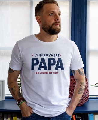 T-shirt homme L'incroyable papa personnalisé - Cadeaux Papa, Cadeaux Papy