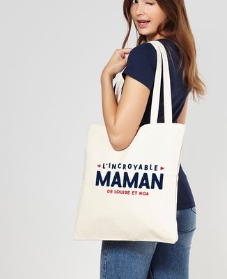 Tote bag L'incroyable maman personnalisé - Cadeaux Maman, Cadeaux Mamie, Future Maman