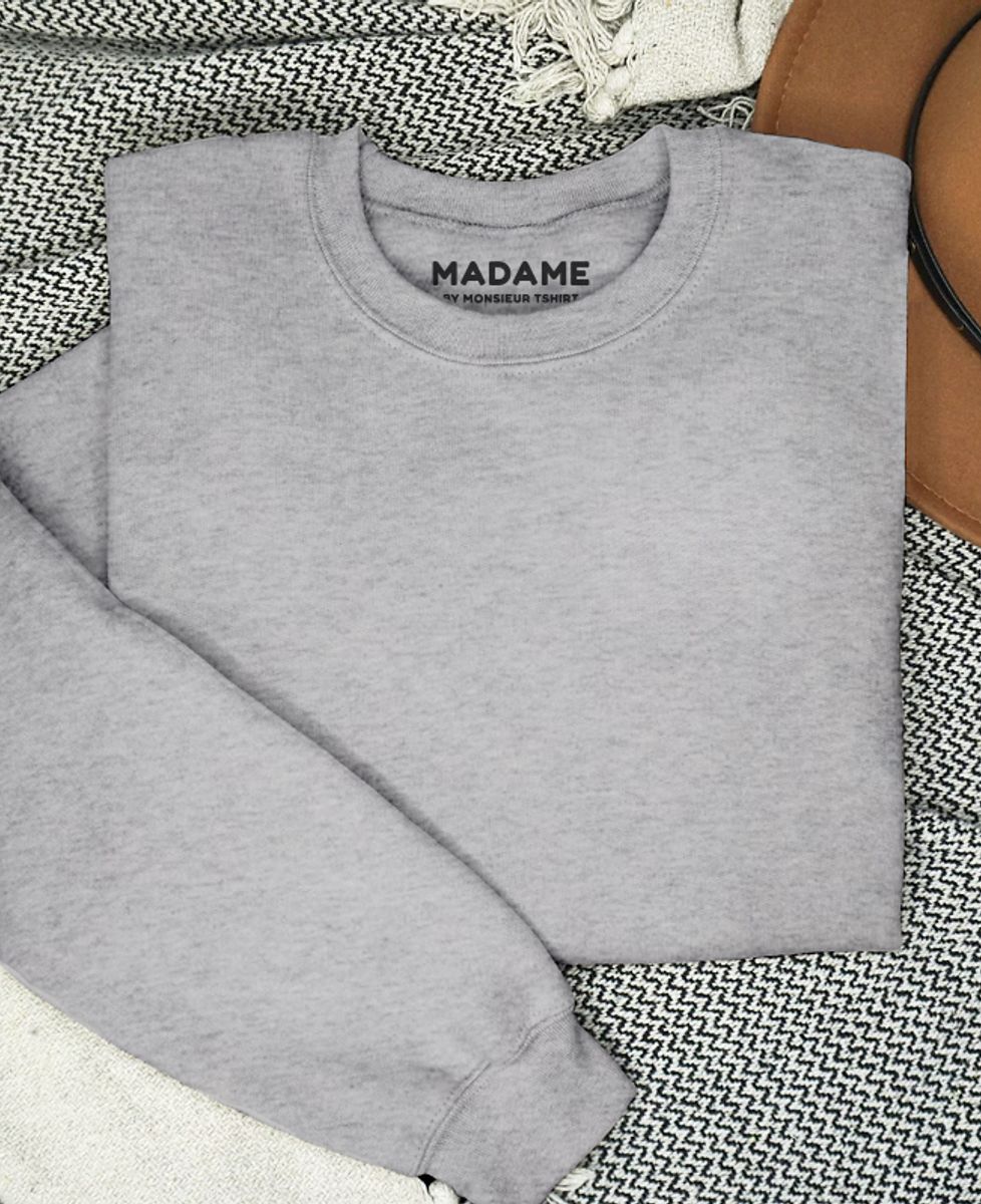 Sweatshirt femme Texte personnalisé et prénoms des enfants sur la manche