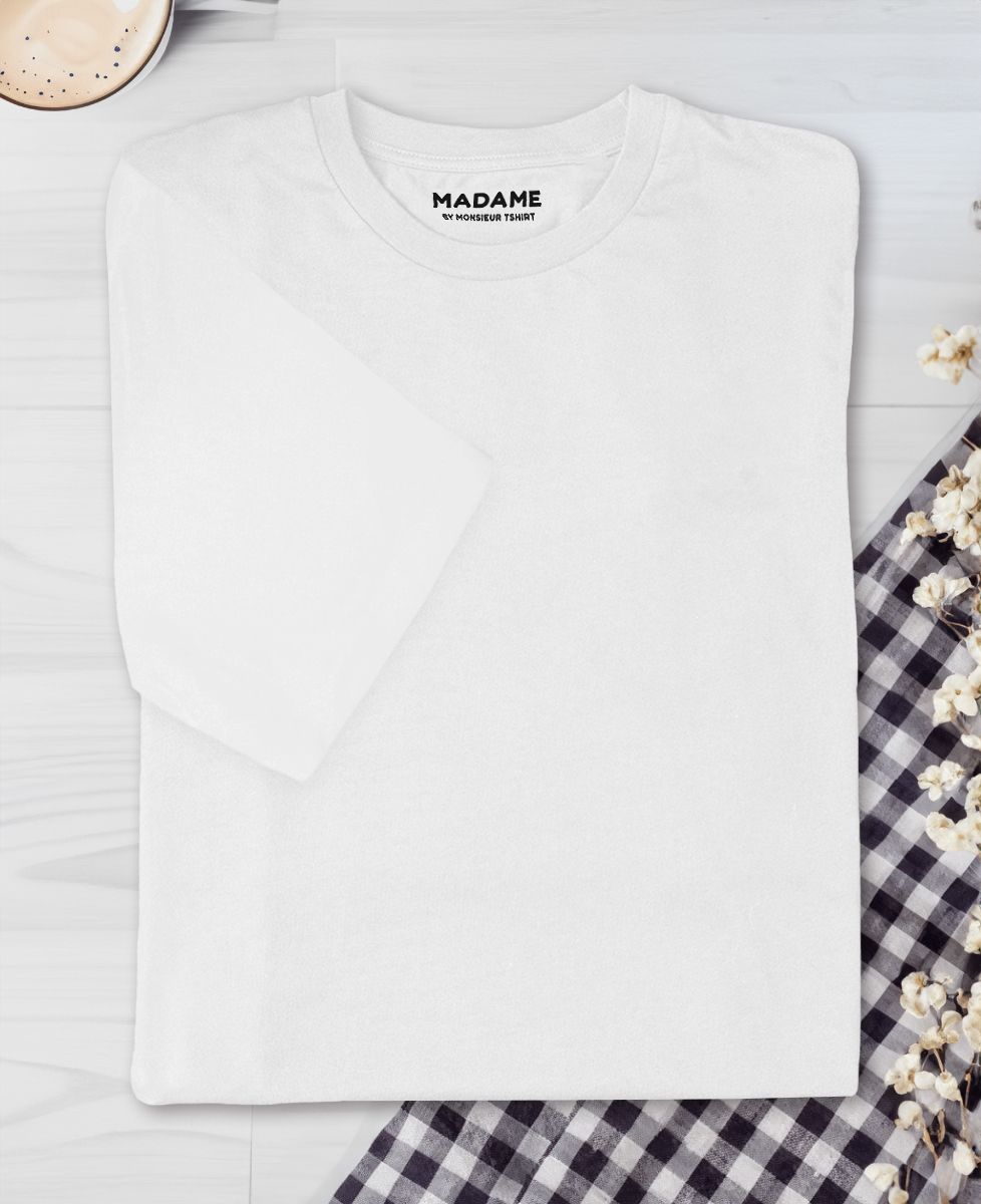 T-shirt femme Couple brodé et prénom sur la manche - Cadeaux Couple