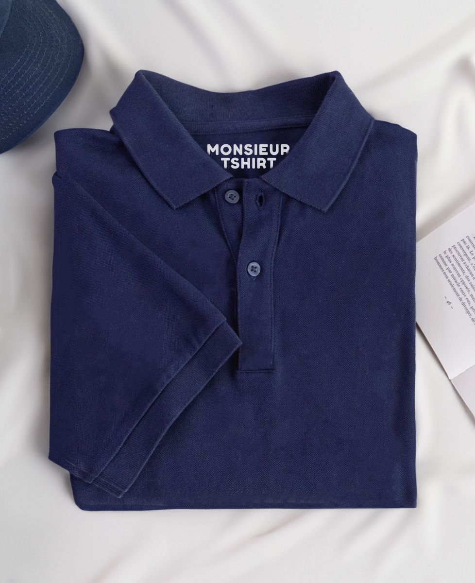 Polo homme Texte personnalisé et prénoms des enfants sur la manche