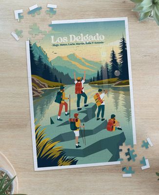 Puzle Familia de excursión personalizada