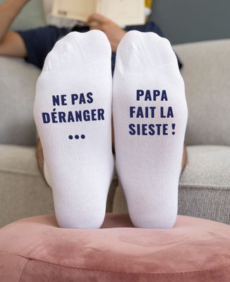 Chaussettes homme Ne pas déranger - Papa fait la sieste - Cadeaux Papa
