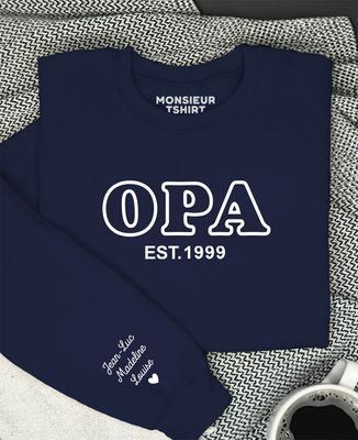 Sweatshirt Mann Opa und Namen von Kindern - Geschenk Opa