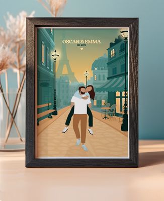Photo frame Couple carrying on the back - Couple gifts