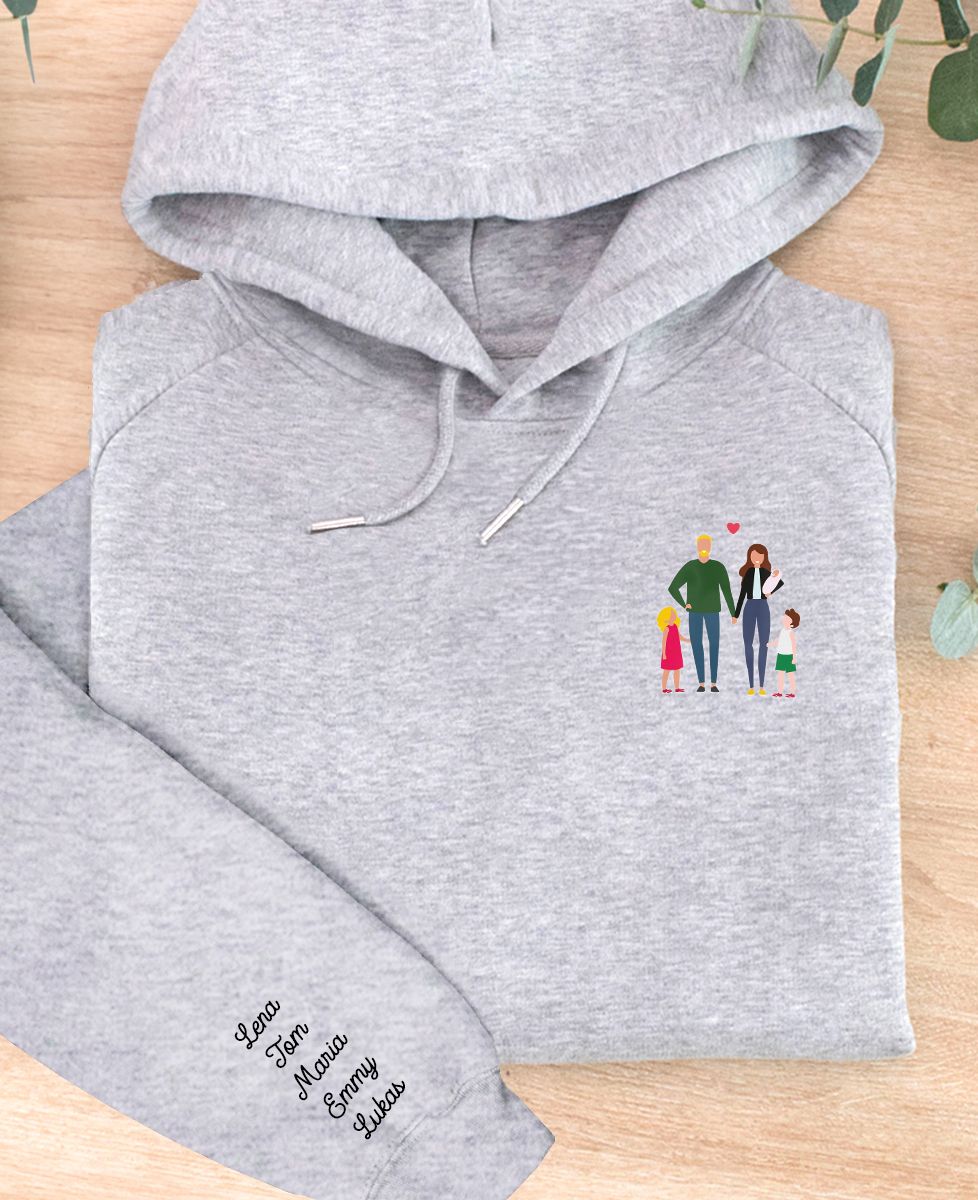 Familia personalizada con nombres en la manga Monsieur TSHIRT