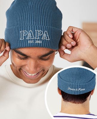 Muts Vader en voornamen van kinderen geborduurd - Geschenken voor papa