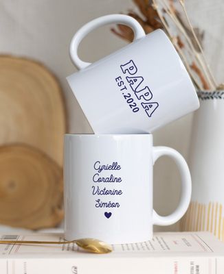 Mug Papa et prénoms des enfants - Cadeaux Papa