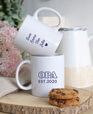 Tasse Opa und Vornamen der Kinder - Geschenk Opa
