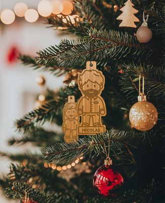 Wood decoration Custom christmas bauble with avatar