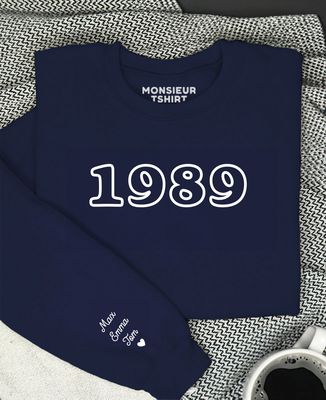 Men's sweatshirt Date and names on sleeve
