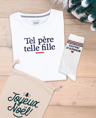 Coffret Cadeau Noël Tel père telle fille + chaussettes Papou d'amour