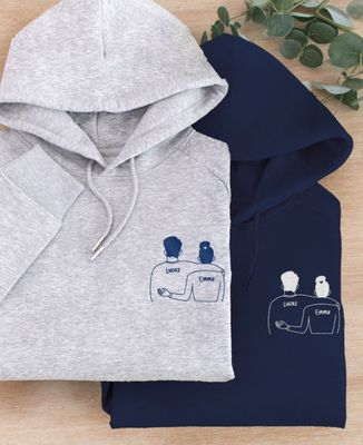 Men's hoodie Customized embroidered couple - Couple gifts