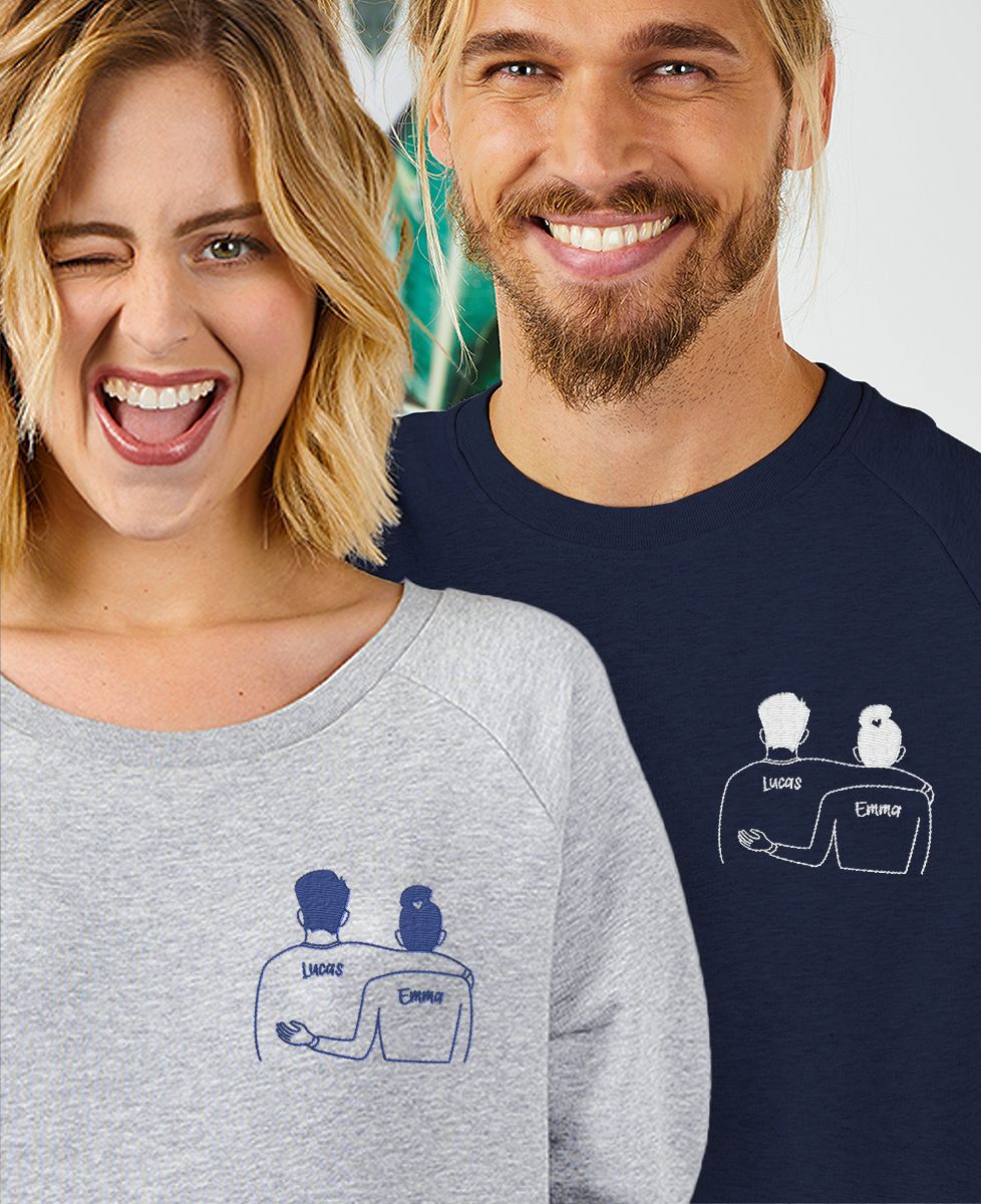 Sweat Couple brodé personnalisé I Monsieur TSHIRT