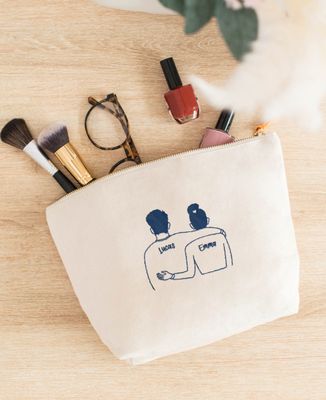 Pouches & makeup bags Customized embroidered couple - Couple gifts