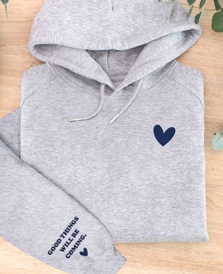 Men's hoodie Heart and names on sleeves