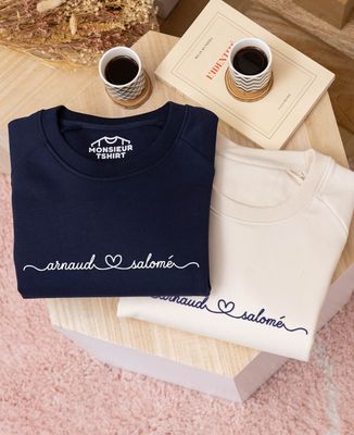 Women's sweatshirt Customized linked names - Couple gifts