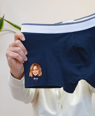 Boxers Customized name face and message inside - Couple gifts